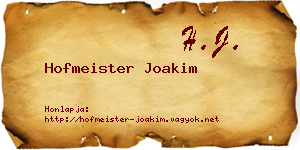 Hofmeister Joakim névjegykártya